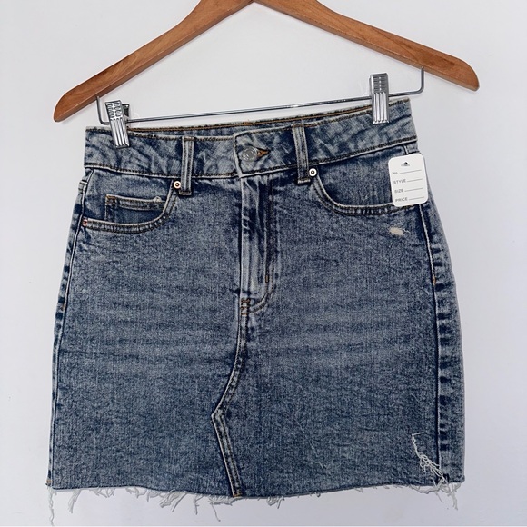 wild fable Dresses & Skirts - Wild Fable Distressed Blue Denim Mini Skirt